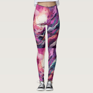 Abstrato Aria: Agitando Leggings Sunset