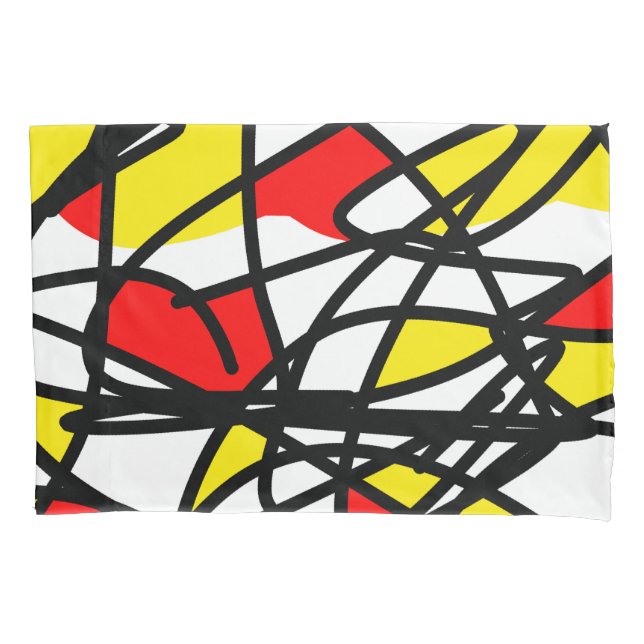 Abstrato Art Amarelo Vermelho Branco (Frente)