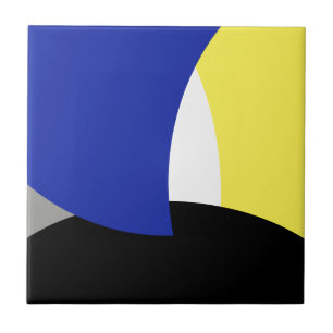 Abstrato Art Azul Amarelo