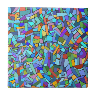 Abstrato Art Belo Mosaico Azul Colorido
