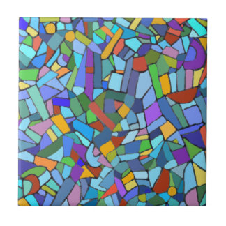 Abstrato Art Belo Mosaico Azul Colorido