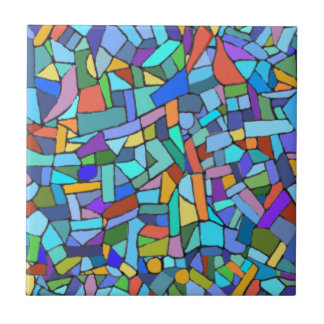 Abstrato Art Belo Mosaico Azul Colorido