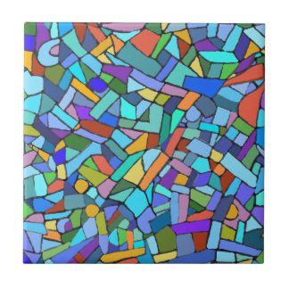 Abstrato Art Belo Mosaico Azul Colorido