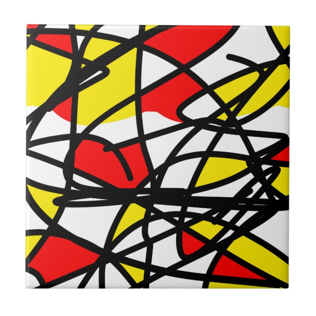 Abstrato Art Bold Bright Happy Red (Frente)