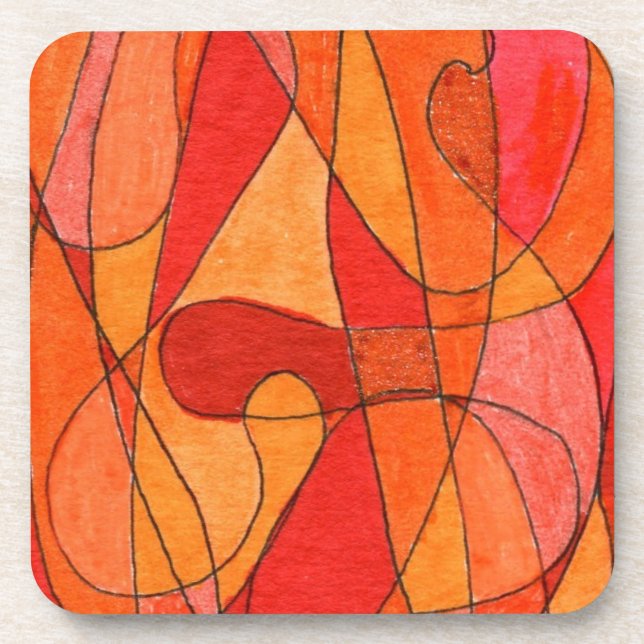 Abstrato Art Cork Porta copos (Frente)