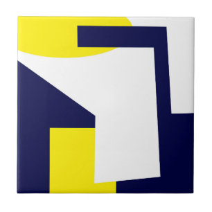 Abstrato Art Dark Azul Amarelo Branco