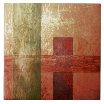 Abstrato Art Grunge Geométrico Vermelho Verde