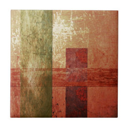 Abstrato Art Grunge Geométrico Vermelho Verde
