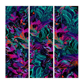 Abstrato Art Jungle Triptych