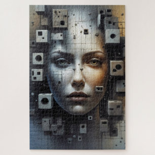 Abstrato Art Matrix Girl quebra-cabeça