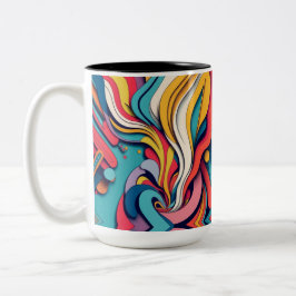 Abstrato Art no café, 2 caneca de tonalidade