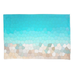 Abstrato Art Pale Turquesa Beige Coral Rosa