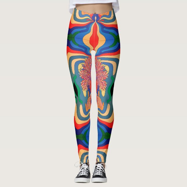 Abstrato Art Pattern All-Over-Impressão Leggings (Frente)