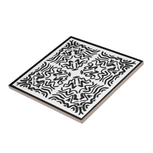 Abstrato Art Preto E Branco Zig Zag Wavy
