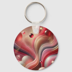 Abstrato Art Round Chaveiro