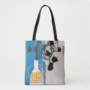 Abstrato Art Tote Bag com moderno Vase Design