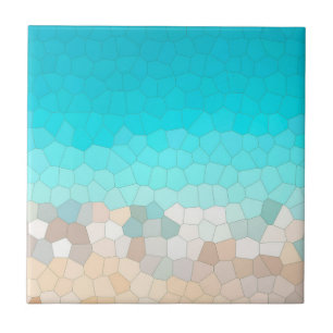 Abstrato Art Turquoise Beige Coral Rosa