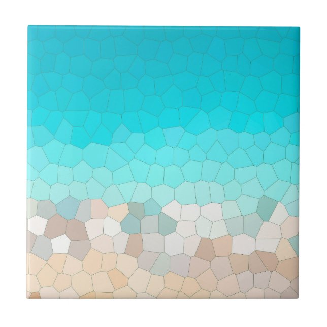 Abstrato Art Turquoise Beige Coral Rosa (Frente)