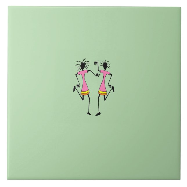 Abstrato, Arte Africana, elegante Partido dos Danç (Frente)