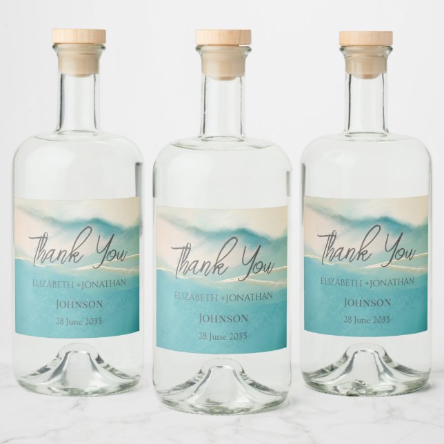 Abstrato Artístico Paisagem Casamento Obrigado (Garrafas)