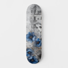 Abstrato artístico único Grunge Floral Skate Deck