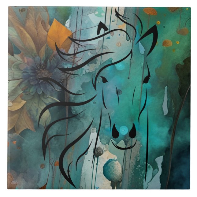 Abstrato Autumn art Wild Horse (Frente)