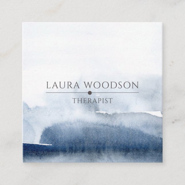 Abstrato Azul, Cartão de visita de Terapêutica com (Frente)