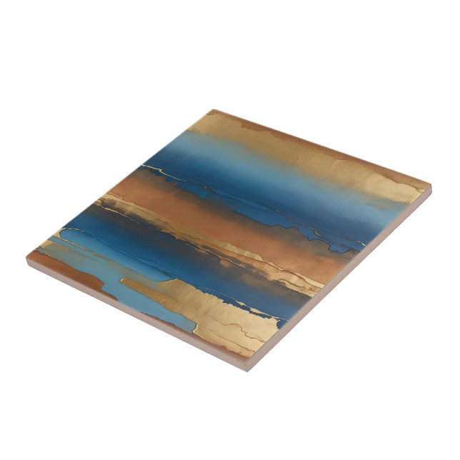 abstrato azul e bronze (Lateral)