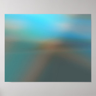 Abstrato azul e castanho brilho nº 2 Poster