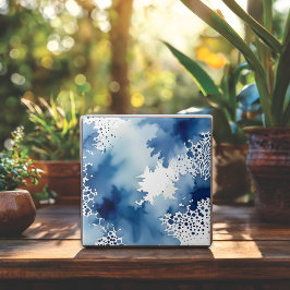 Abstrato Azul e Design de Aquarela Branca