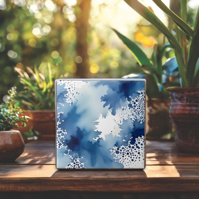 Abstrato Azul e Design de Aquarela Branca (Criador carregado)