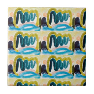 Abstrato Azul, Teal e Dourado Amarelo moderno