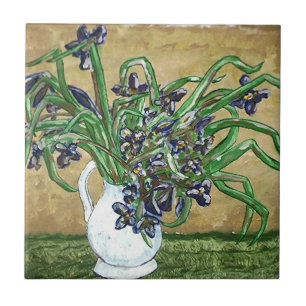 Abstrato, Azulejos de arte, flores na mesa