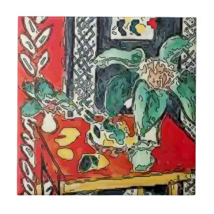 Abstrato, Azulejos de arte, flores na mesa