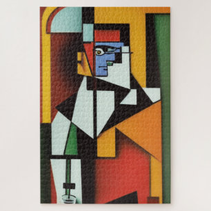 Abstrato Bartender Cubist Jigsera Quebra-cabeça