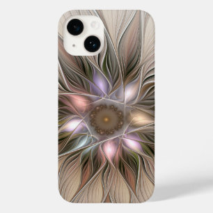 Abstrato Beige Brown Floral Fractal de Flor Joyful