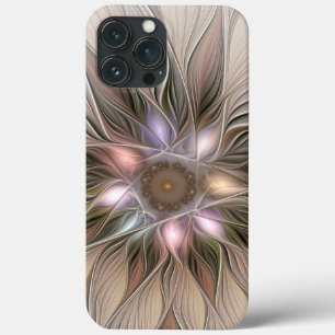 Abstrato Beige Brown Floral Fractal de Flor Joyful