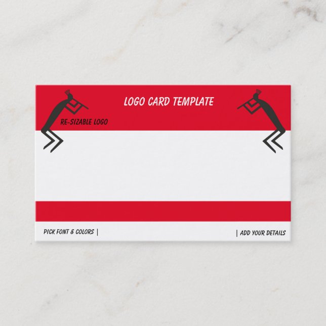 Abstrato Black Kokopelli Logo Cartão de visita (Frente)