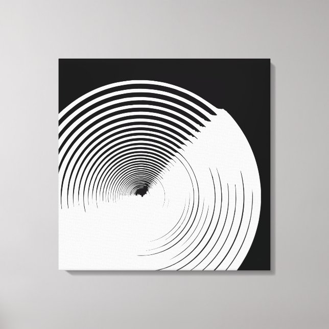 Abstrato Black & White Ink Art Canvas Wall Decor (Frente)