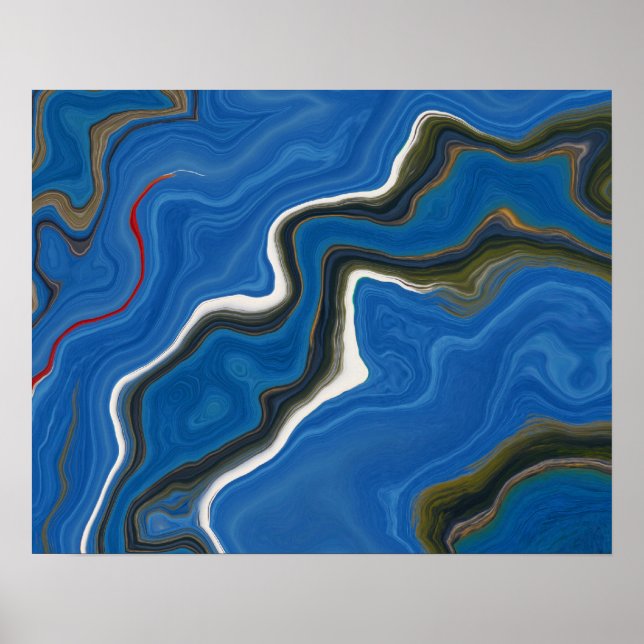 ABSTRATO BLUES WALL POSTER (Frente)