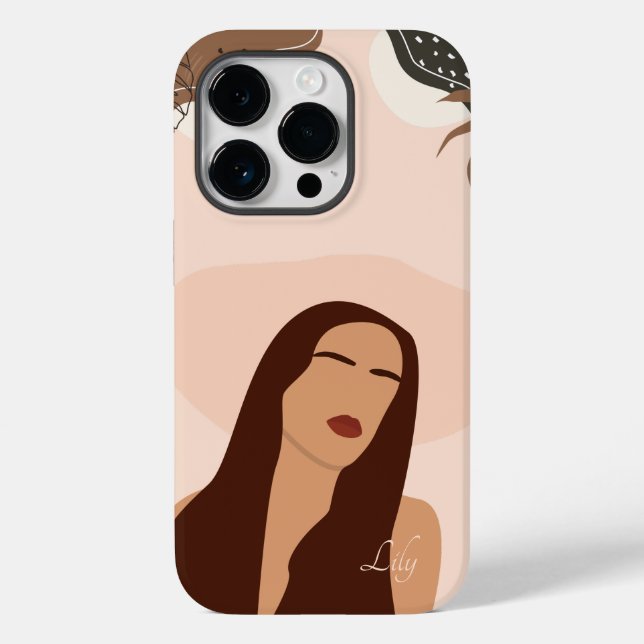 Abstrato Boho Woman Illustration , Boho Chic Case- (Verso)