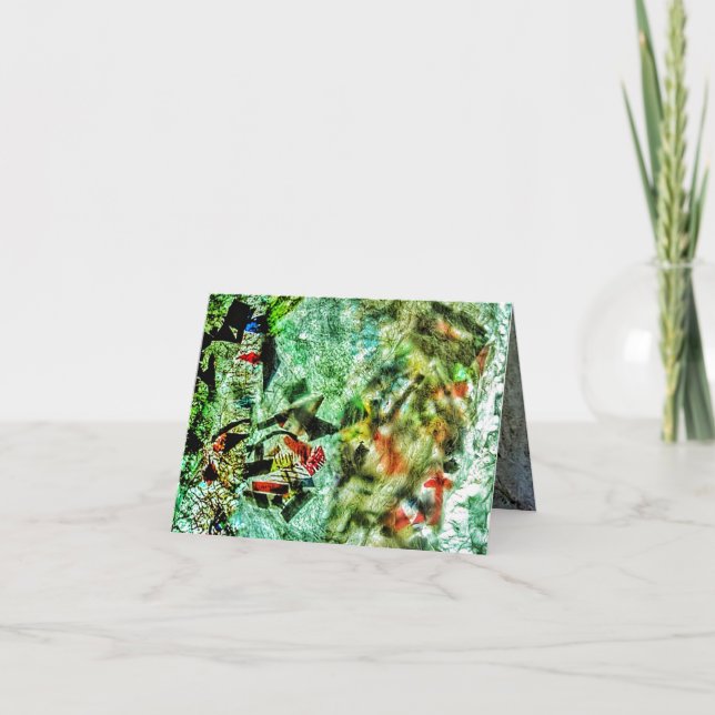 Abstrato branco duplo de Cartões de agradecimentos (Frente)