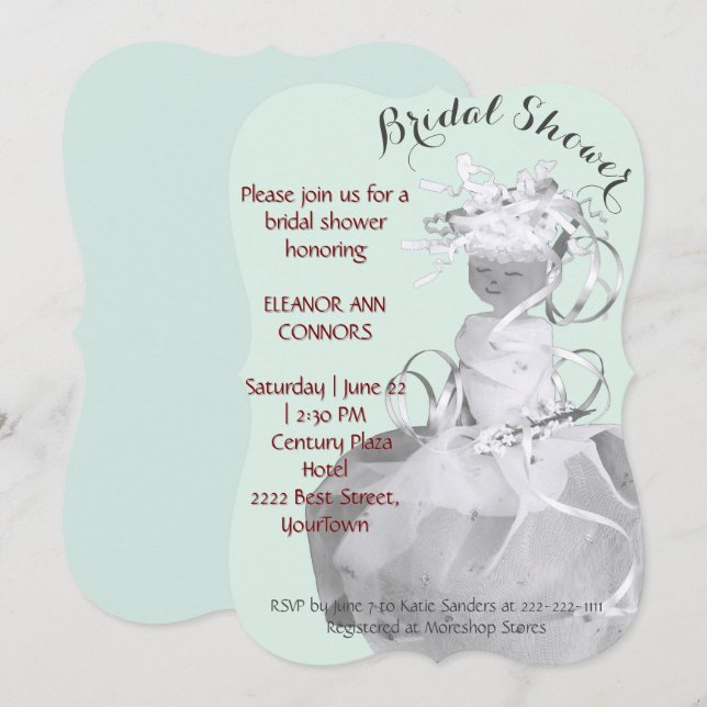 Abstrato Bride Modelo Chá de panela (Frente/Verso)