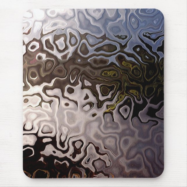 Abstrato Brown, Cinza, Mousepad Branco (Frente)