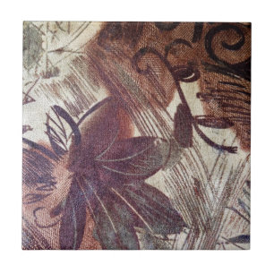 Abstrato Brown Floral Design 1
