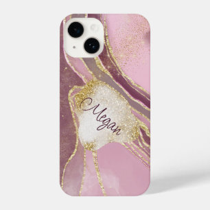 Abstrato Burgundy Rosa Dourado Lacrado