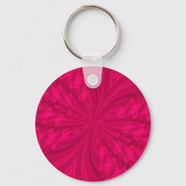 Abstrato Butterfly Framboesa rosa Chaveiro (Frente)