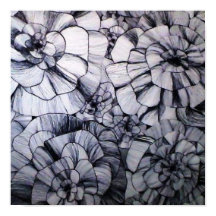 Abstrato Caneta Arte das Flores Poster