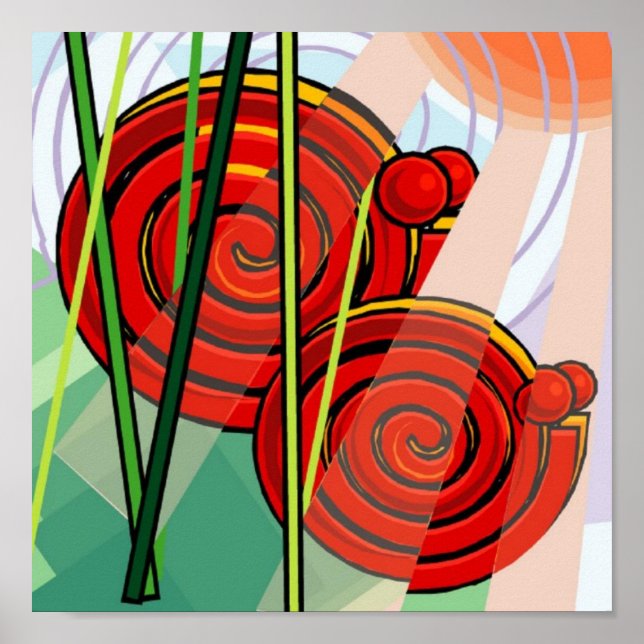 Abstrato Caracol Poster 15x15 (Frente)