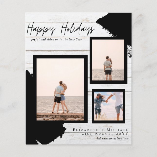 Abstrato Cartão com fotos moderno de de feriados f (Frente)